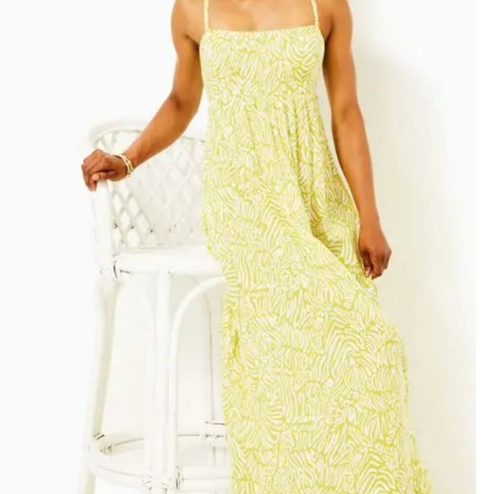 Lilly Pulitzer Bernadette Maxi Dress In Bright Yellow/White